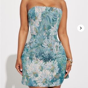 Water color denim dress.